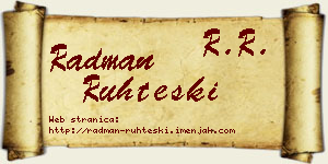 Radman Ruhteski vizit kartica